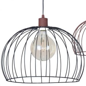 COLGANTE 1 LUZ SEMIESFERA VINTAGE NEGRO LUX