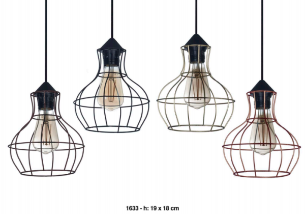 COLGANTE 1 LUZ TIPO VASIJA ÓXIDO LUX