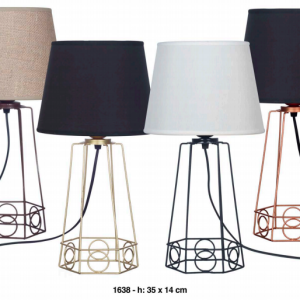 LAMPARA DE MESA BASE CAMPANA METALICA ORO LUX