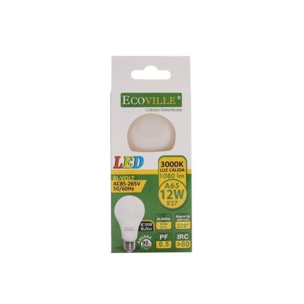 LAMPARA LED 12W A65 3000K ECOVILLE