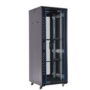 RACK DE PISO 32U 600X600 (2 VENTILADORES+1 BANDEJA) PUERTA VIDRIO